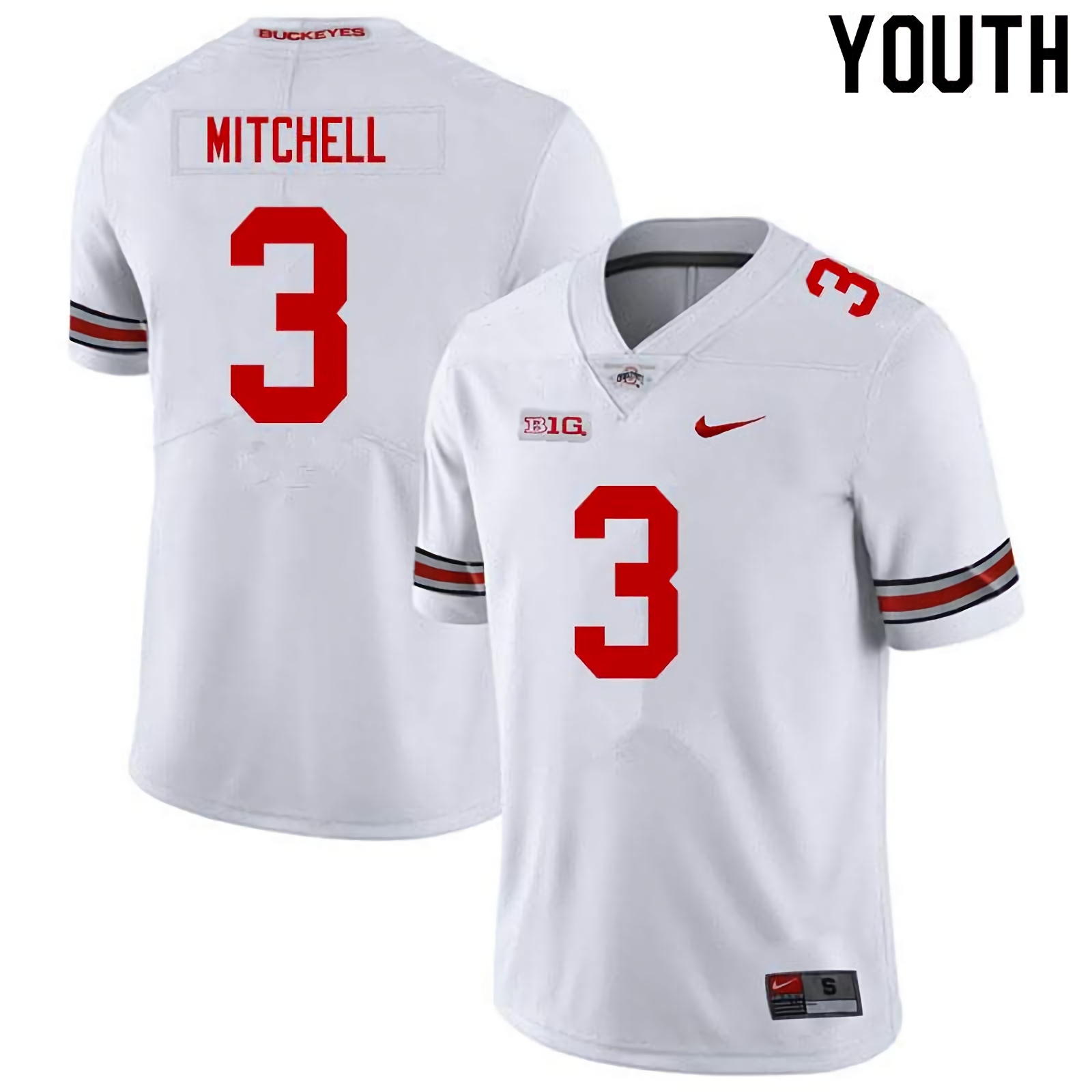 Teradja Mitchell Ohio State Buckeyes Youth NCAA #3 Nike White College Stitched Football Jersey FSR7056QR